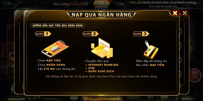 có những phương thức nạp rút tiền nào từ HitClub